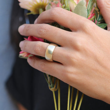 9 mm Gold Band • Women's Wedding Wide Band • Classic Ring • Wedding Dome Ring • Personalized Ring • Comfort Fit • Handmade Wedding Band
